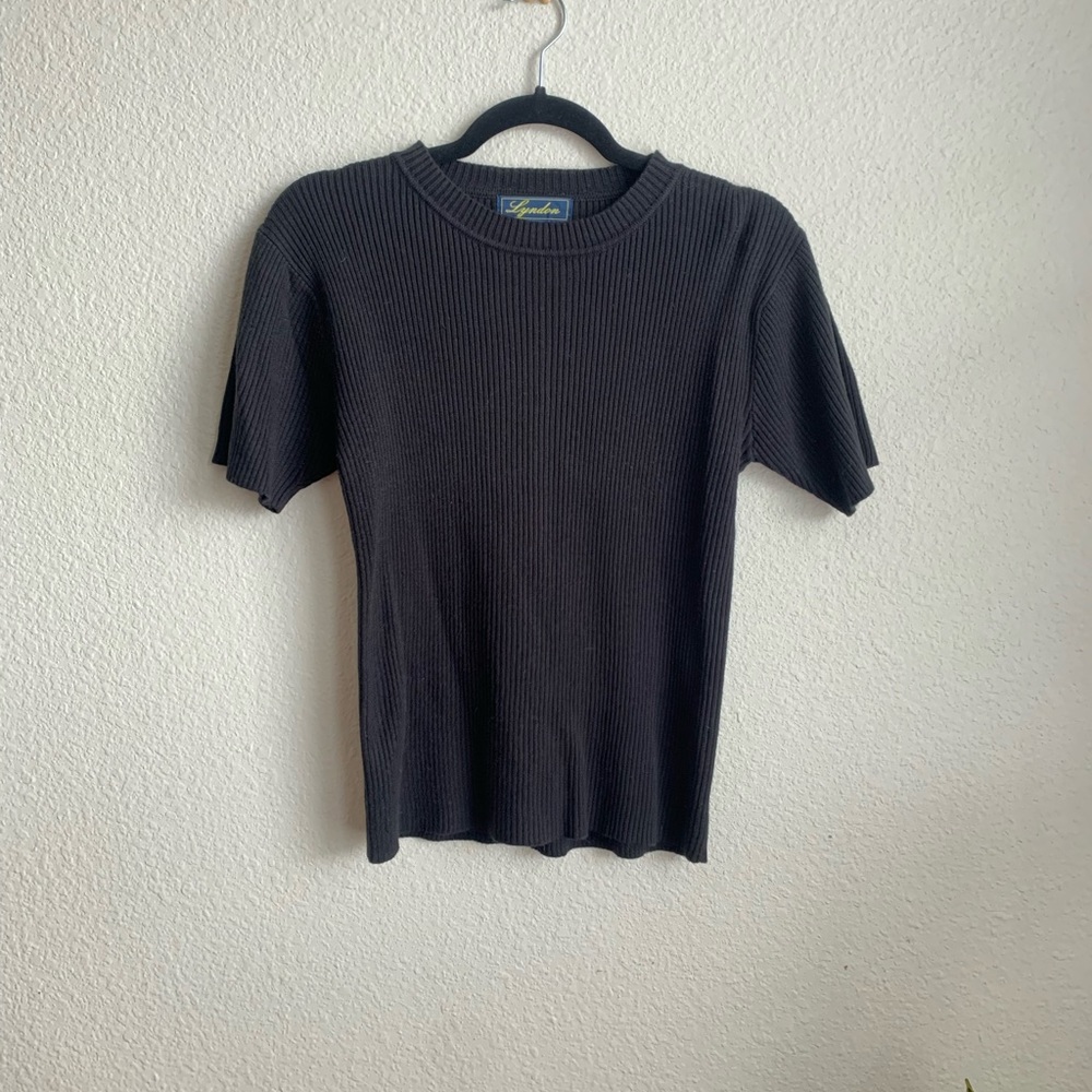 Black Ribbed T-Shirt